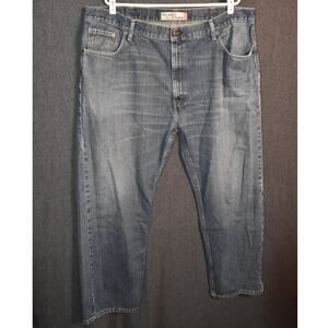 Levi's Men's 44x32 559 Distressed Denim Blue Jeans Relaxed Fit Straight Leg